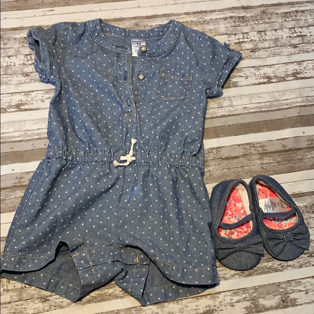 Carters Baby Girl Romper and Shoes